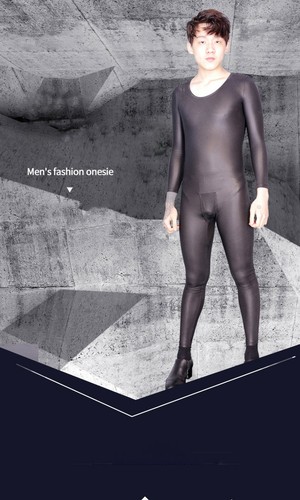 Sexy Mono Para Hombre Elástico Cuero PU Brillante U Convexo Bolsa Body - Imagen 7 de 9