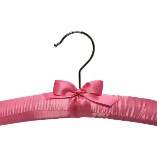 6 Pcs Smooth Satin Padded Hangers Pink 15"L For Dress Bridal Cloth Hanging - Picture 5 of 5