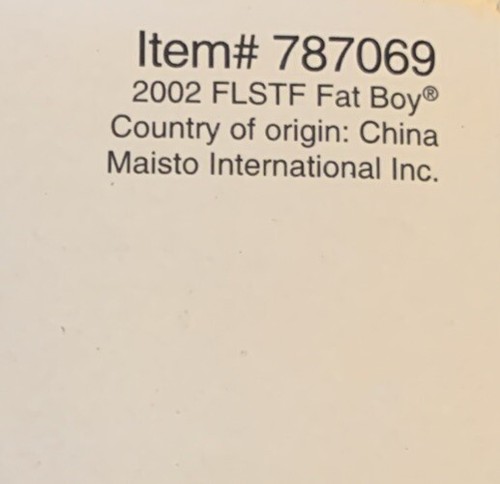 HARLEY DAVIDSON 2002 FLSTF FAT BOY - 2004 MAISTO DIE CAST REPLICA 1:18 NEW - Picture 10 of 10