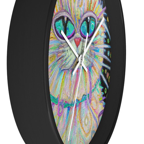 Retro Cat Art Abstract Style Print Wall Clock Gift for Pet Lovers Cat Lady - Bild 15 von 19