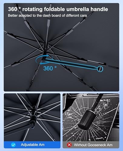 Car Windshield Sun Shade - Foldable Sedan SUV Windshield Sunshade Umbrella, - Picture 5 of 6