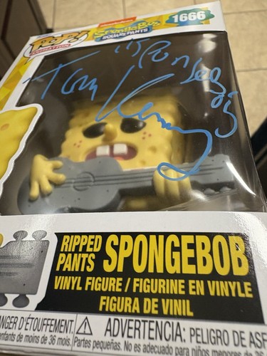 Tom Kenny Signed Ripped Pants SpongeBob Squarepants Funko pop Autograph Damaged - Picture 3 of 3