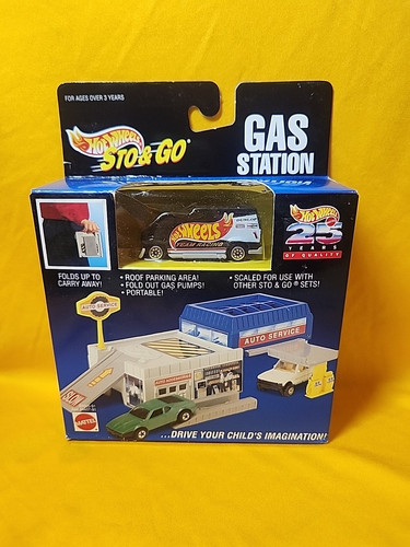 Hot Wheels Sto & Go Tankstelle mit Racing Van Mattel 1995 - Bild 2 von 8