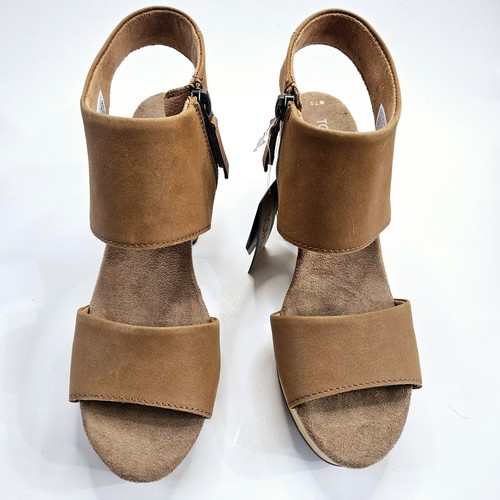 TOMS Majorca Cutout Tan/ Beige Side Zip Sandal Women's Size 7.5  Tags - Picture 3 of 11