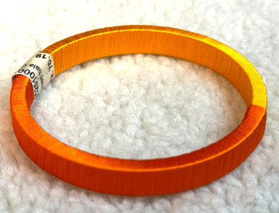 Yellow Thread Wrapped Bangle Bracelet Size M 6 CM Diameter Handmade