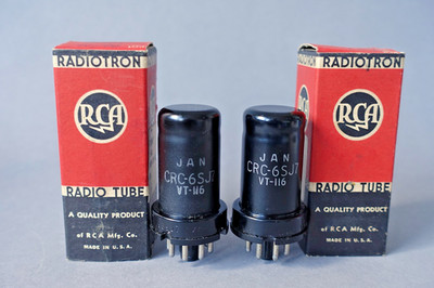 1 x BALANCED PAIR NOS 6SJ7, VT-116, RCA USA, AMP TESTED, OWN BOXES, 1950