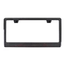 Au-TOMOTIVE GOLD Black Carbon Fiber Wide Body License Plate Frame