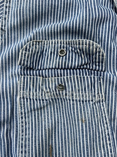 Vtg 40s 50s Anvil Coveralls Work Jumpsuit Hickory Stripe Sz 38 Sanforized Denim - Picture 7 of 24