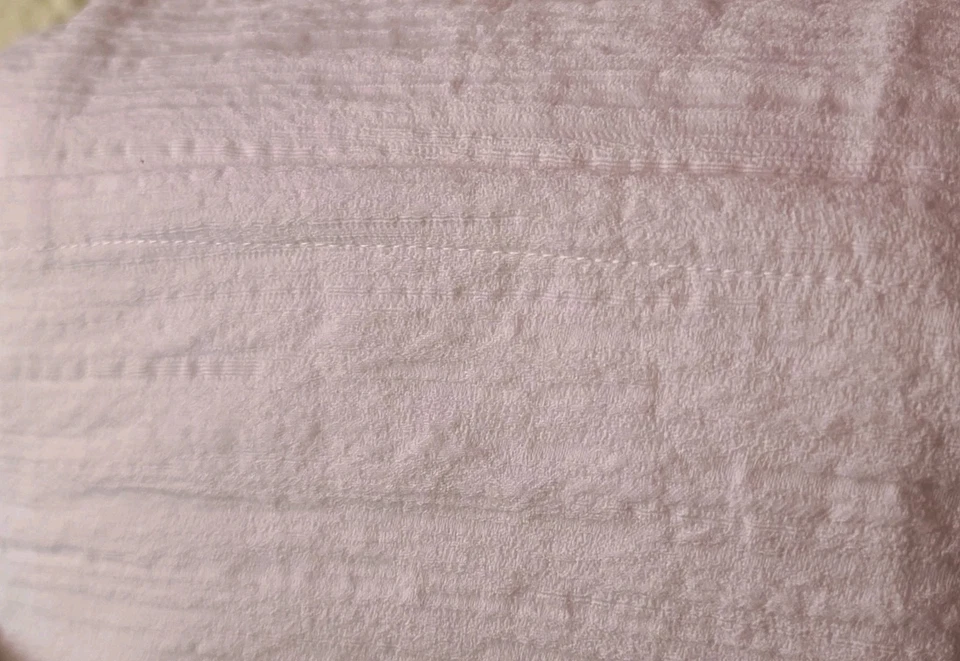 Juego de 3 piezas 🌷 Blanco Puro Contemporáneo Textura Lineal VERA WANG QUEEN EDREDÓN y Fundas Foto 3 de 4