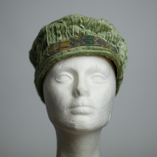 Hüte von Buck grün aquablau Handarbeit Hut Hippie Bohemian weicher Samt - Bild 1 von 8