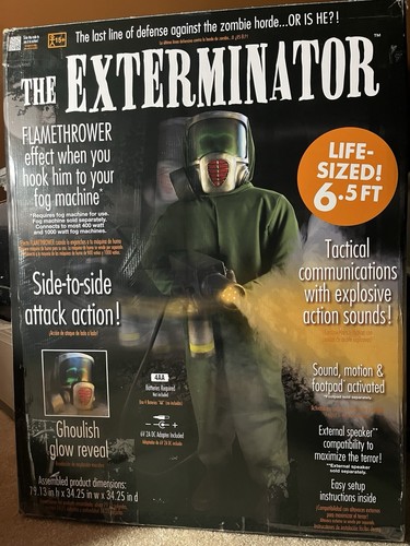RARE Party City The Exterminator Life Size Animatronic Spirit Halloween Prop