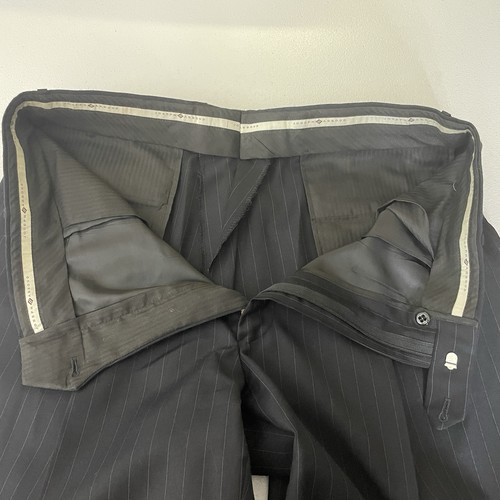 Joseph Abboud 2 Piece Suit Mens 44L 38x32 Black Striped Wool Double Vented USA - Picture 21 of 21