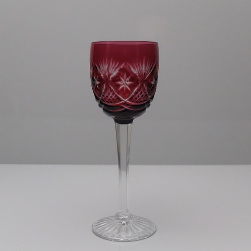 Webb Corbett Crystal Harlequin Set of Hock Wine Glasses 7 1/2" 19 cm 1st Quality - Picture 6 of 7