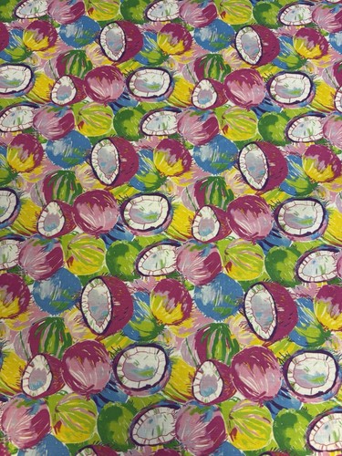 3.6 Metres Summer Beach Coconuts Printed Cotton Craft Quilt Dress Fabric
