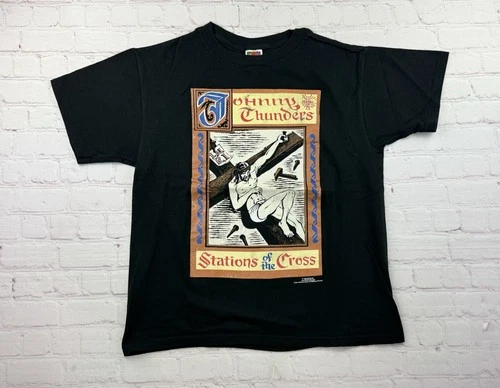 Johnny Thunders Stations Of The Cross T Shirt - 1990s vintage concert t-shirt, vintage, size M, single stitch, B+ condition