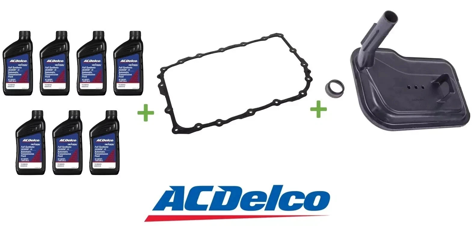 GM 6L80 변속기용 ACDelco Dexron VI 전합성 ATF 필터 및 오일팬 가스켓 7개 세트