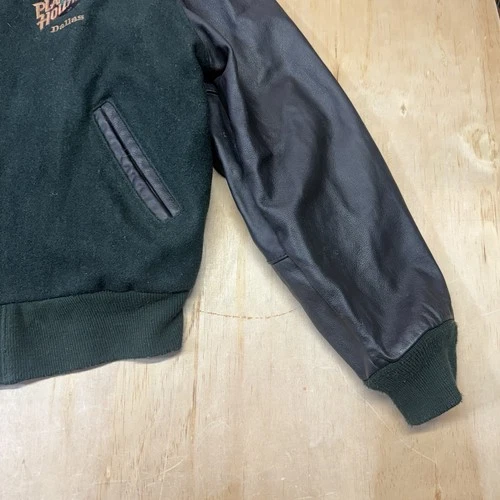 Planet Hollywood Nashville Button Up Jacket Leather Sleeves Large Embroidered image 5