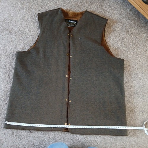 Vintage 80s Barbour Made in England Pile Liner Waistcoat Gold Tag Faux Fur Brown - Picture 8 of 18