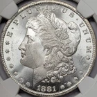 1881 CC MS63 NGC Morgan Bright White ！