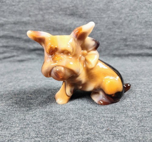 Vintage Imperial Amber Caramel Slag Boxer Dog - Nice! - Picture 2 of 16