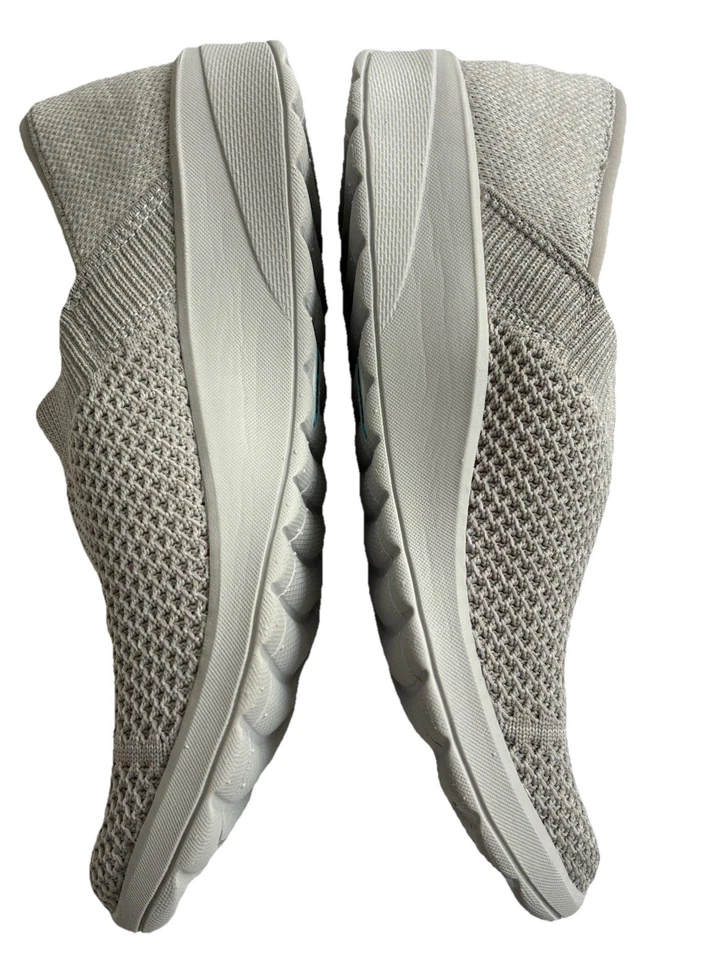 Zapatillas sin cordones BZEES Charlie Good Day para mujer grises tejidas elásticas talla 7M Foto 4 de 4