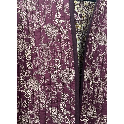 Chaqueta acolchada J.Jill estampado reversible frente abierto borgoña/crema talla L nueva sin etiquetas - Imagen 9 de 14