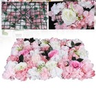 12 Pcs Artificial Flower Wall Panels Rose+Dahlia+Leaves Wedding Party Backdrop