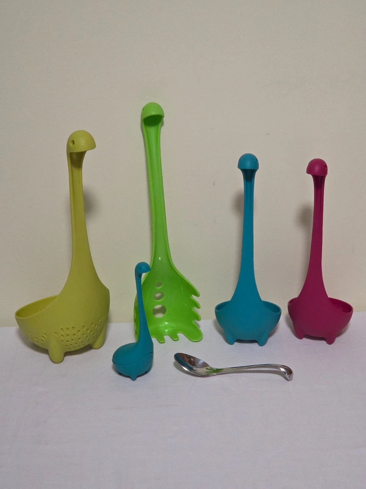Ototo & More Nessie Family Kitchen Utensils. Used. Ladle, Strainer, Tea Infuser