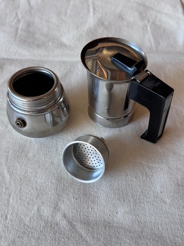Vev Vigano 1 Cup Espresso Coffee Maker Inox 18/10 Stainless Made in Italy - Picture 2 of 5