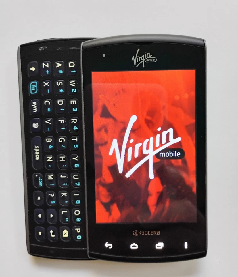 Teléfono deslizante Virgin Mobile Kyocera Rise Android 2012 funciona en muy buena condición Foto 3 de 4