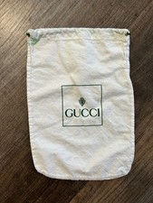 Gucci vintage white flannel logo print made Italy handbag shoe dust sleeper bag