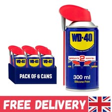 Versatile 6x 300ml WD-40 Lubricant with Smart Straw – Moisture & Rust Protection 31.11 per litre