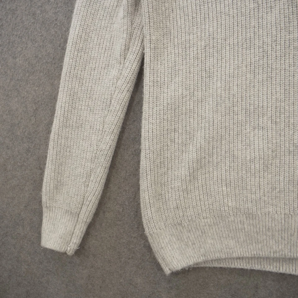 Suéter Zara Hombre Hombre Grande Gris Pullover 1/4 Cremallera Cuello Simulado Tejido Foto 4 de 4