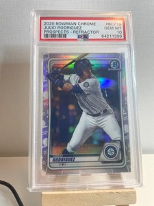 2020 Bowman Chrome Prospects Julio Rodriguez #BCP-19 Refractor /499 (RC) PSA 10
