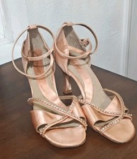 Ballroom Dance Shoes - Size 8W, Capezio Champagne Satin Leather, Brazilian Made