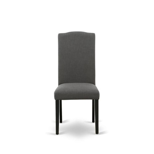 East West Furniture Encinal 40" Fabric Dining Chairs in Black/Gray (Set of 2) - Picture 4 of 6