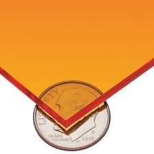 Orange Cast Acrylic Sheet Stock 12" L X 12" W X 1/8" Thick, Ps-Cact-77