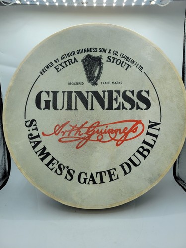 Advertising Guinness Bodrhan (Irish Drum) 18" Bar Wall Hanging St James Gate - Picture 1 of 4
