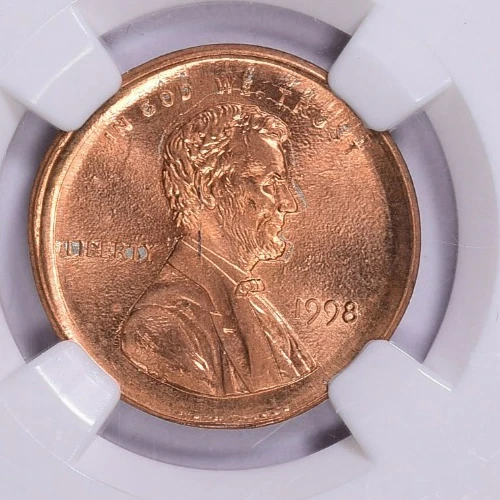 1998 Lincoln Cent Multi Struck Broadstruck NGC MS-64 RD -Lot D010