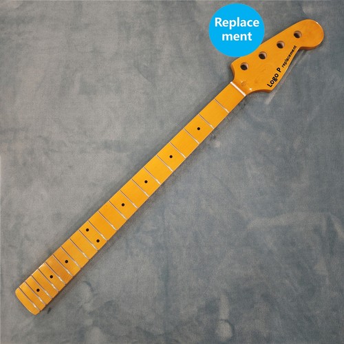 Maple Electric PB Bass Guitar Neck 20 Frets Black Dot Inlay Yellow Glossy - Picture 1 of 10