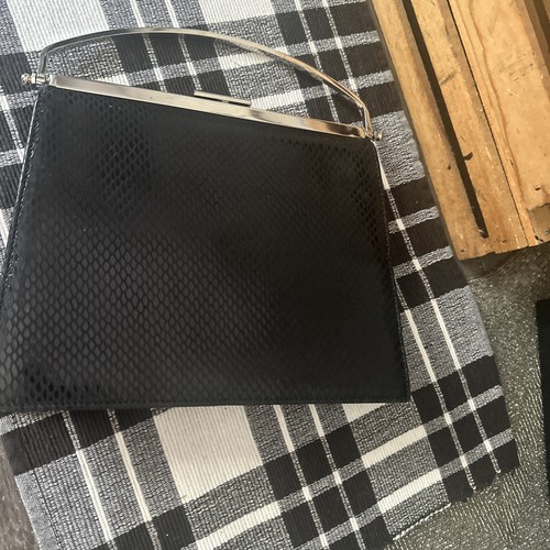 NEIMAN MARCUS Collection Canada VINTAGE Black Snakeskin Leather Handbag EUC-MINT - Picture 4 of 14