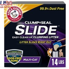 Clump  Seal SLIDE Cat Litter 14lb Easy Cleanup Odor Control Dust Free New
