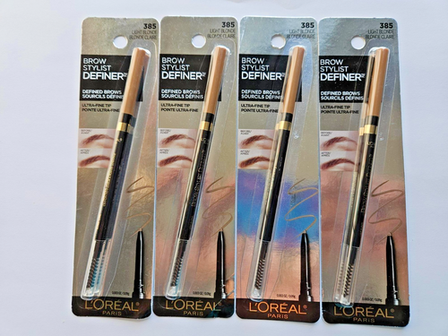 4 PACK L'oreal Brow Stylist Definer Ultra-Fine Tip Pencil 385 LIGHT BLONDE LOT - Picture 2 of 4