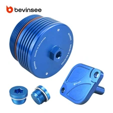 Aluminum Oil Filter Cap and Oil Thermostat Housing Plug Cover For BMW N54 N55