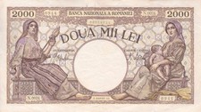#National Bank of Romania 2000 Lei 1941 P-53 VF Peleș Castle
