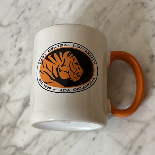 M Ware Kaffeetasse weiß orange Tiger East Central University Ada Oklahoma Becher - Bild 4 von 11