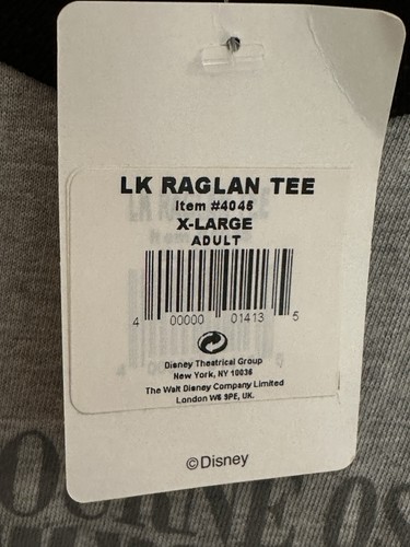 NWT Disney  Lion King Broadway Musical  Tour T-Shirt Adult XL Baseball Raglan - Bild 6 von 8