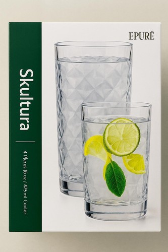 EPURÉ Skultura 16 oz. Cooler Glasses – Set of 4 - Picture 3 of 11