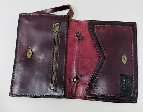 Pappagallo Handmade Passport Wallet Men Brown Leather 3 Slots Inside Fold Over - Picture 2 of 8