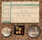 The Who Concert Stub & Pins (Aug 14, 2000) Hollywood Bowl